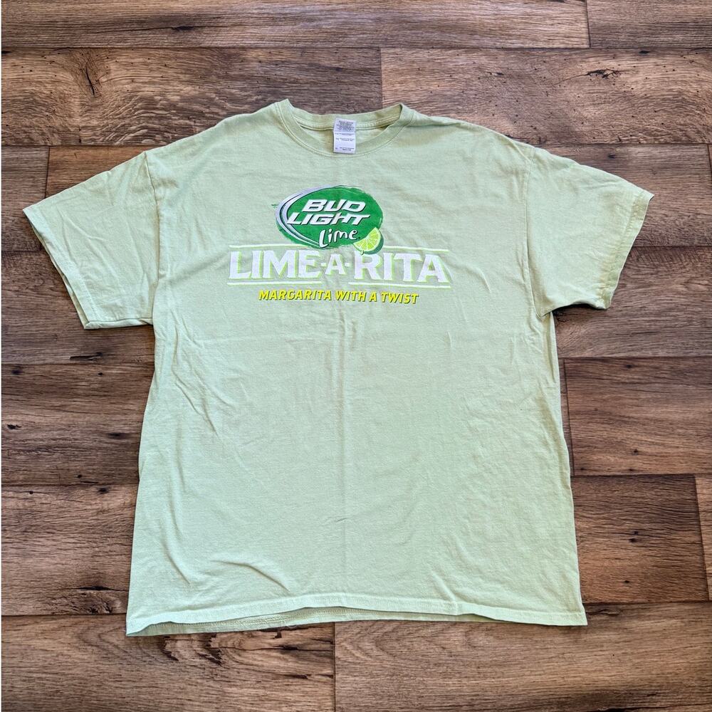 Vintage Y2k Bud Light Lime Lime-A-Rita Green Tee Shirt